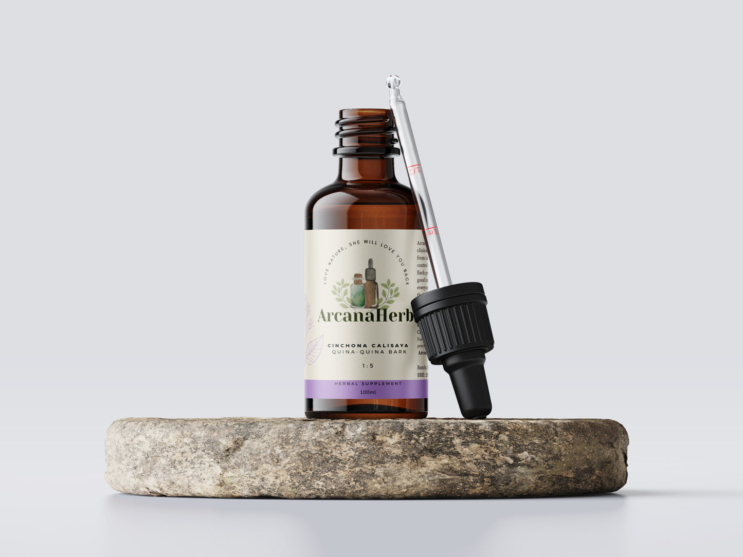 Quinine tincture. Cinchona bark. Cinchona calisaya. 1:5. 100ml