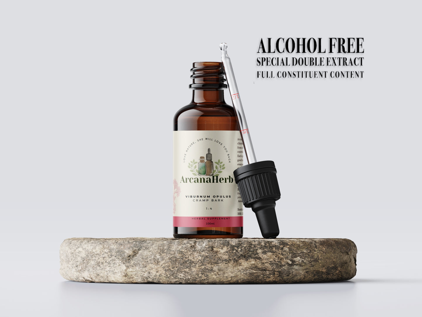 Alcohol Free Crampbark Tincture. 1:3 Glycerine Viburnum opulus