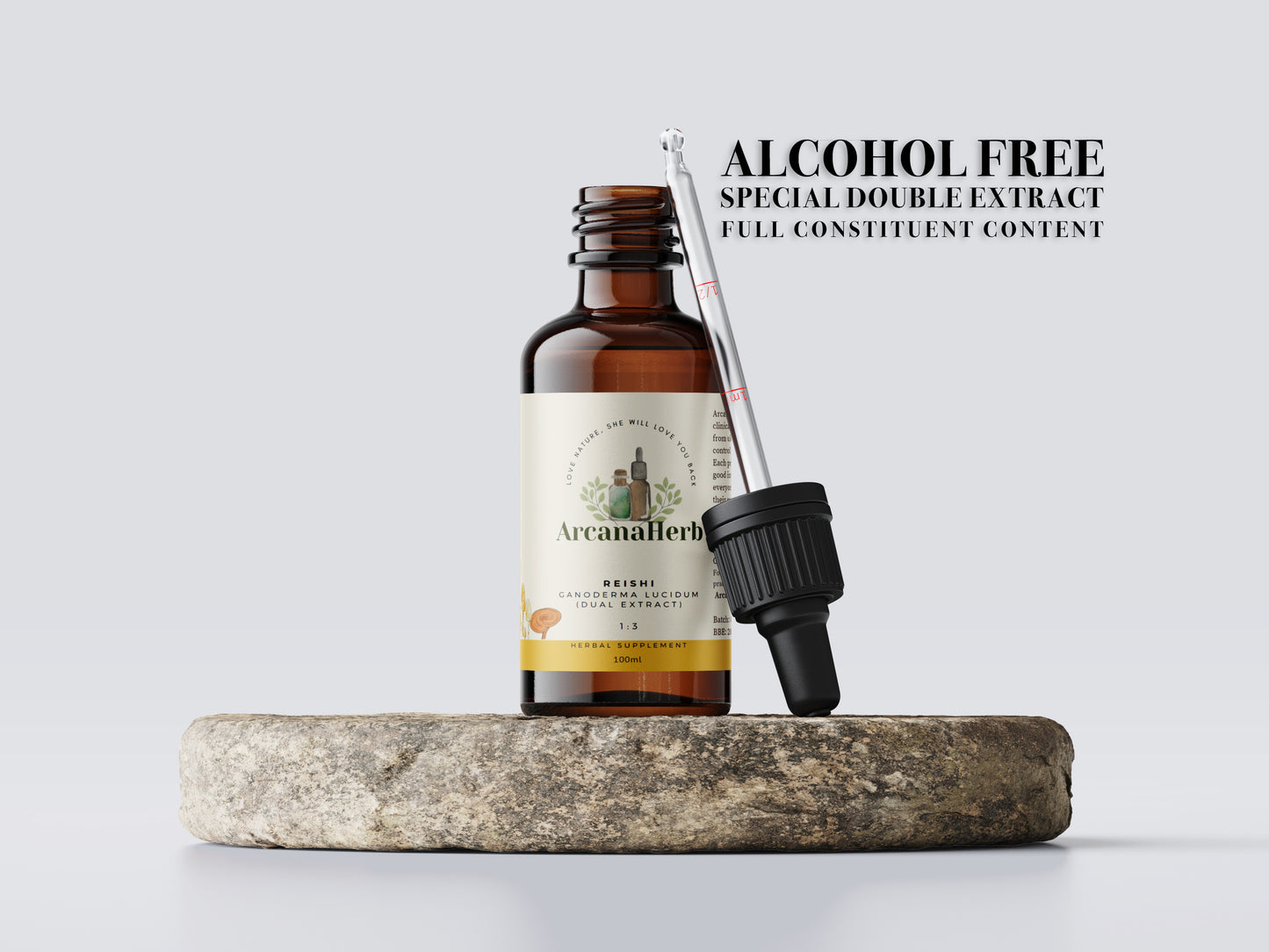 Alcohol Free Reishi Mushroom Tincture 1:3 Ganoderma Lucidum