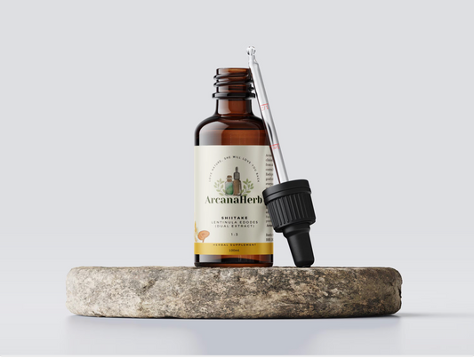 Shiitake Mushroom tincture. 1:3. Dual extract. clinical strength.  Lentinula edodes. Herbalist. 50ml, 100ml