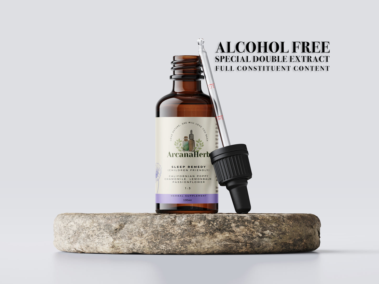 Alcohol Free Herbal Sleep Aid Tincture. 1:3