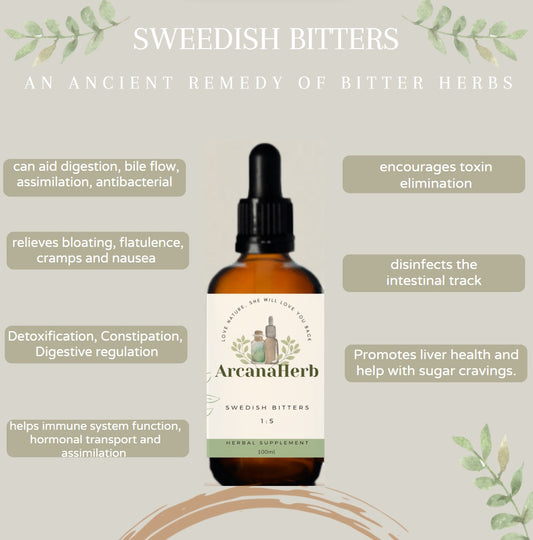 Swedish Bitters Tincture. 1:5 .100ml. Mix of 14 Herbs